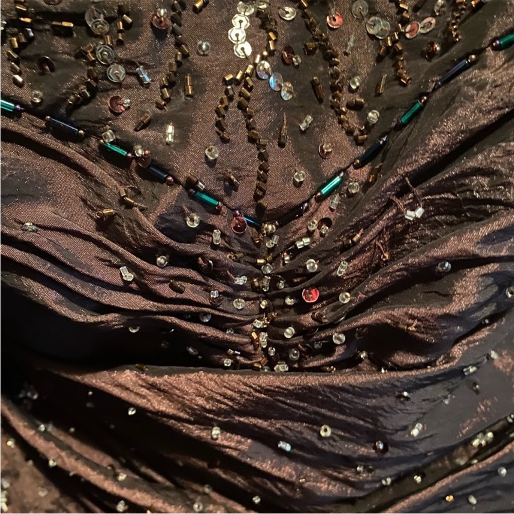 Flirt by Maggie Sottero Brown Beaded Mermaid Prom Dress - Picture 3 of 6